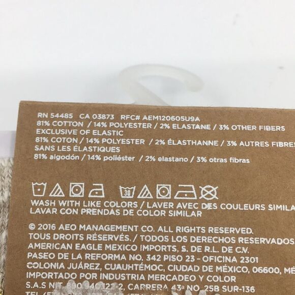 American Eagle Tan and Metallic Gold Polka Dot Boot Tall Cotton Blend OSFA Socks - Picture 7 of 12